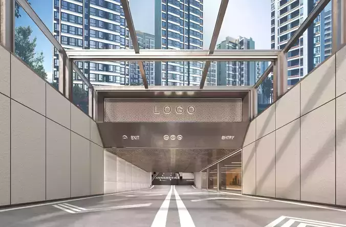 Modern Luxury Car Park - Garage 3D model