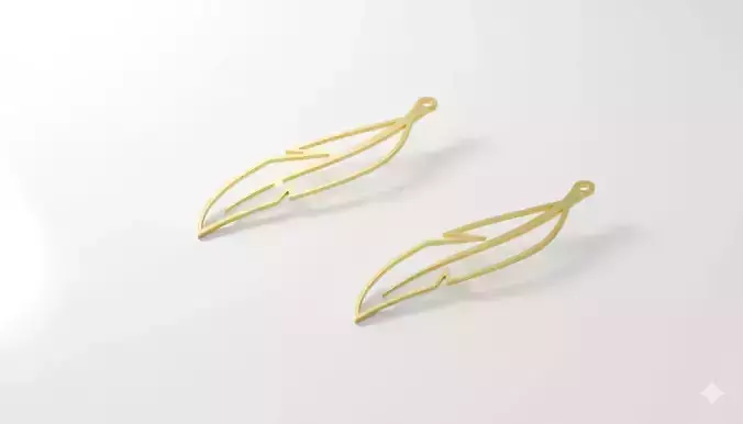 Feather Pendant Jewelry Art 3D Print Laser Cut