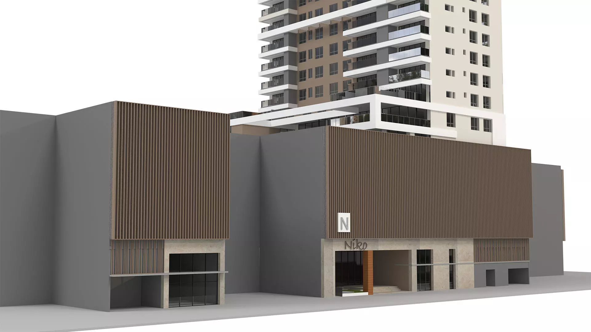 Generic High Rise building for exterior scene 3D model_7