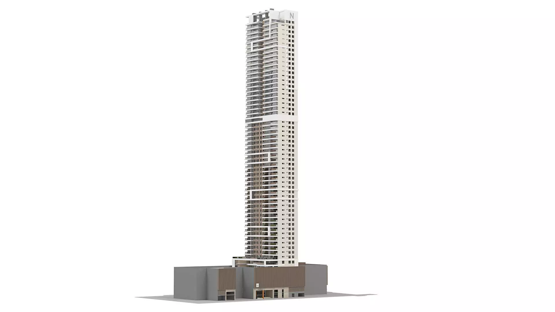 Generic High Rise building for exterior scene 3D model_1