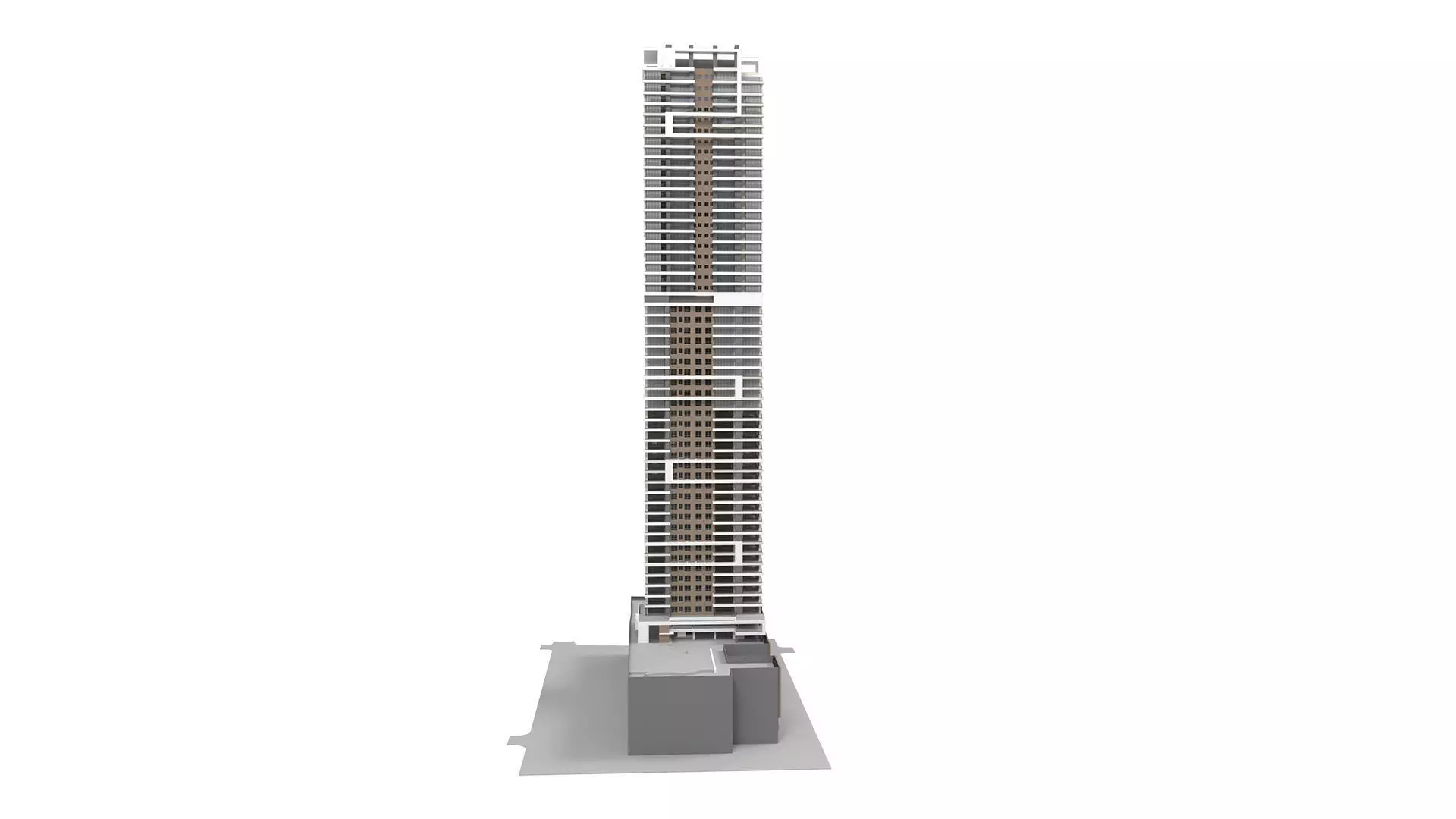 Generic High Rise building for exterior scene 3D model_2
