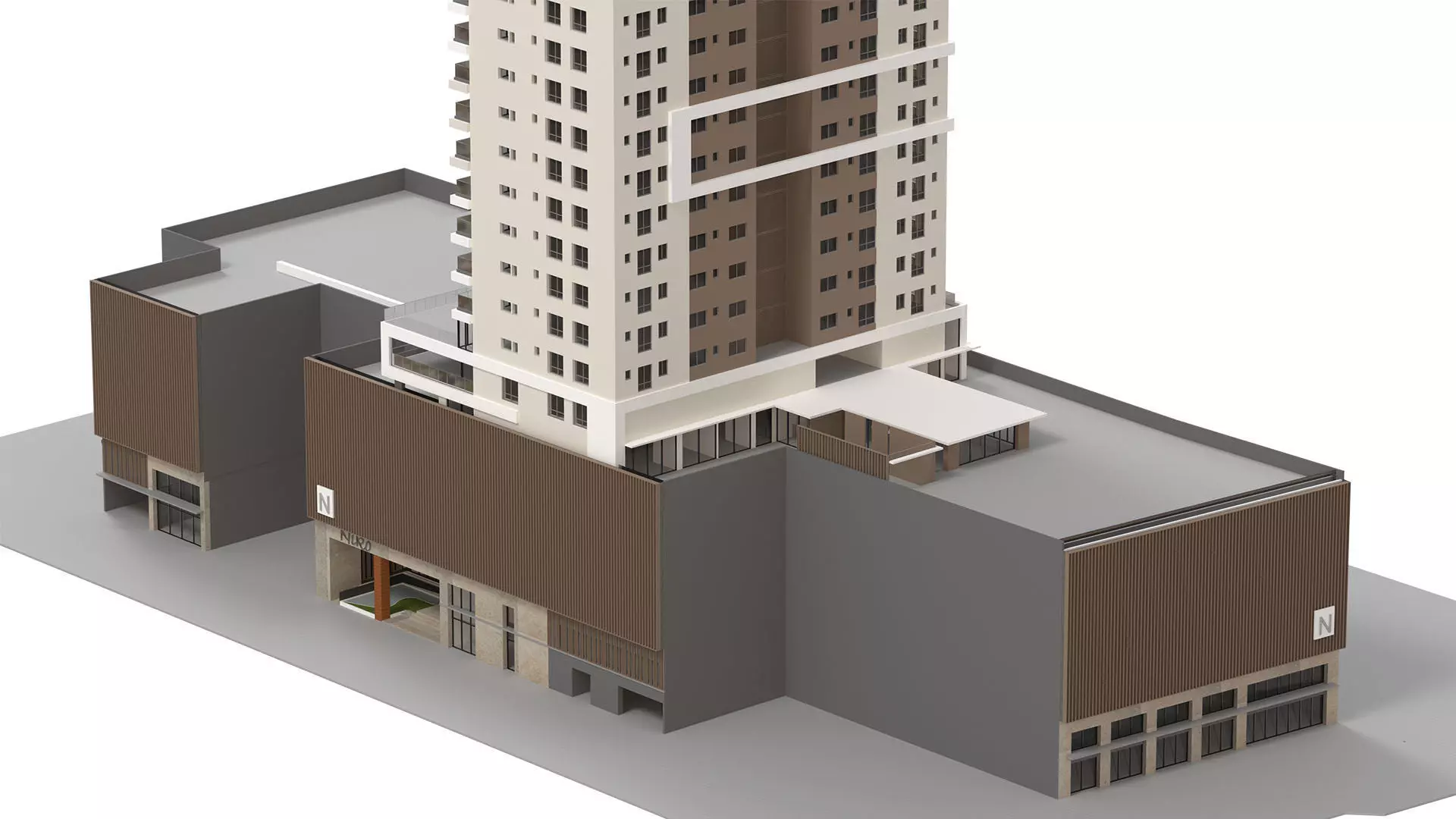 Generic High Rise building for exterior scene 3D model_5