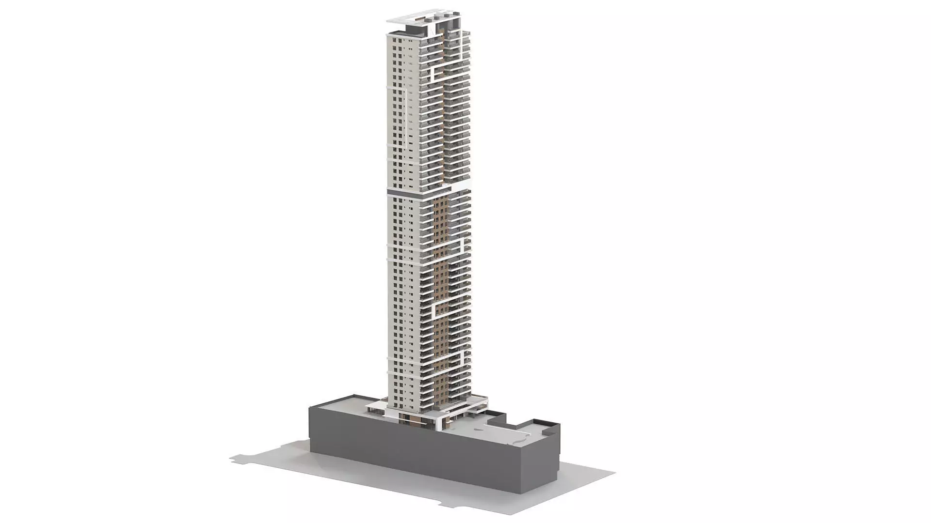 Generic High Rise building for exterior scene 3D model_3