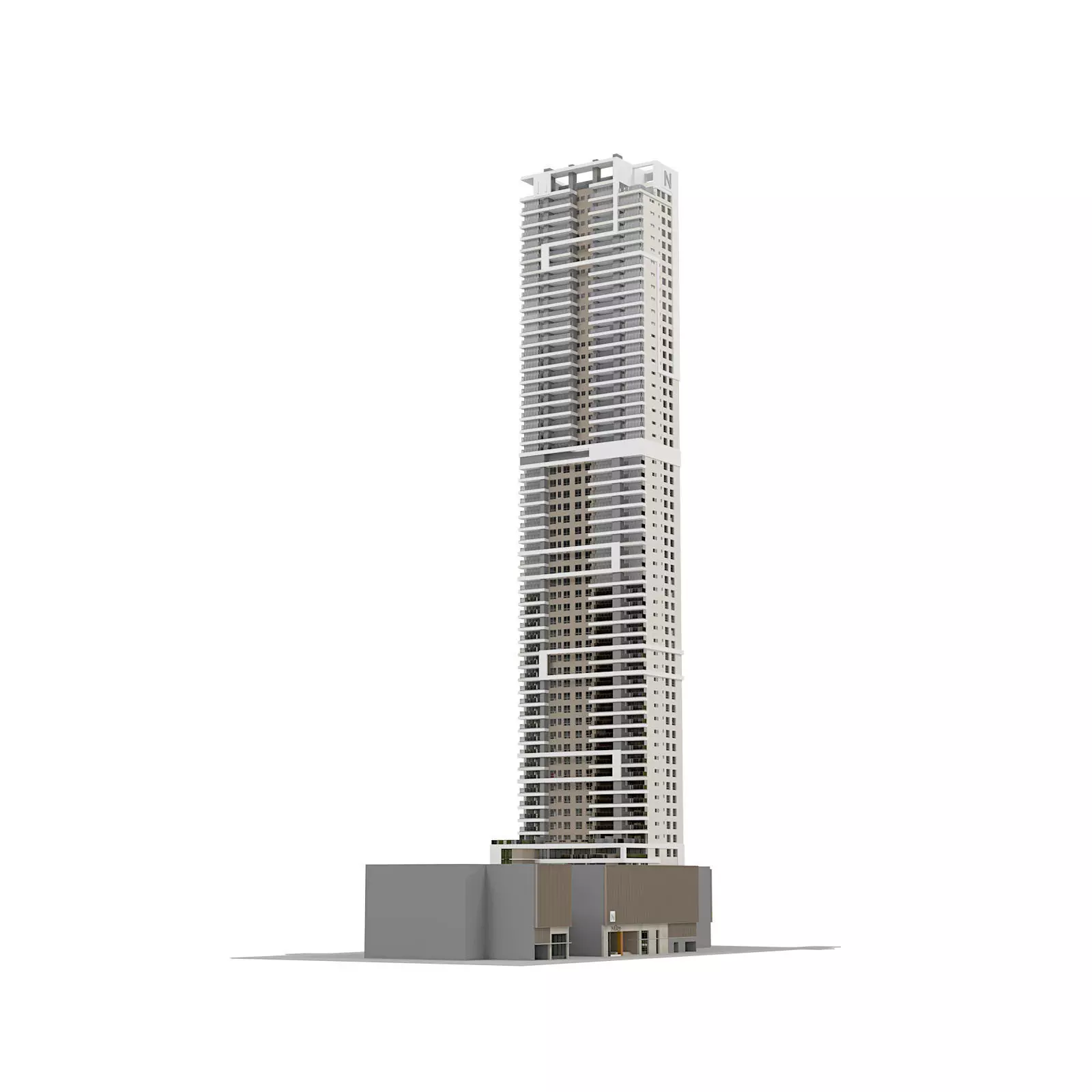 Generic High Rise building for exterior scene 3D model_0