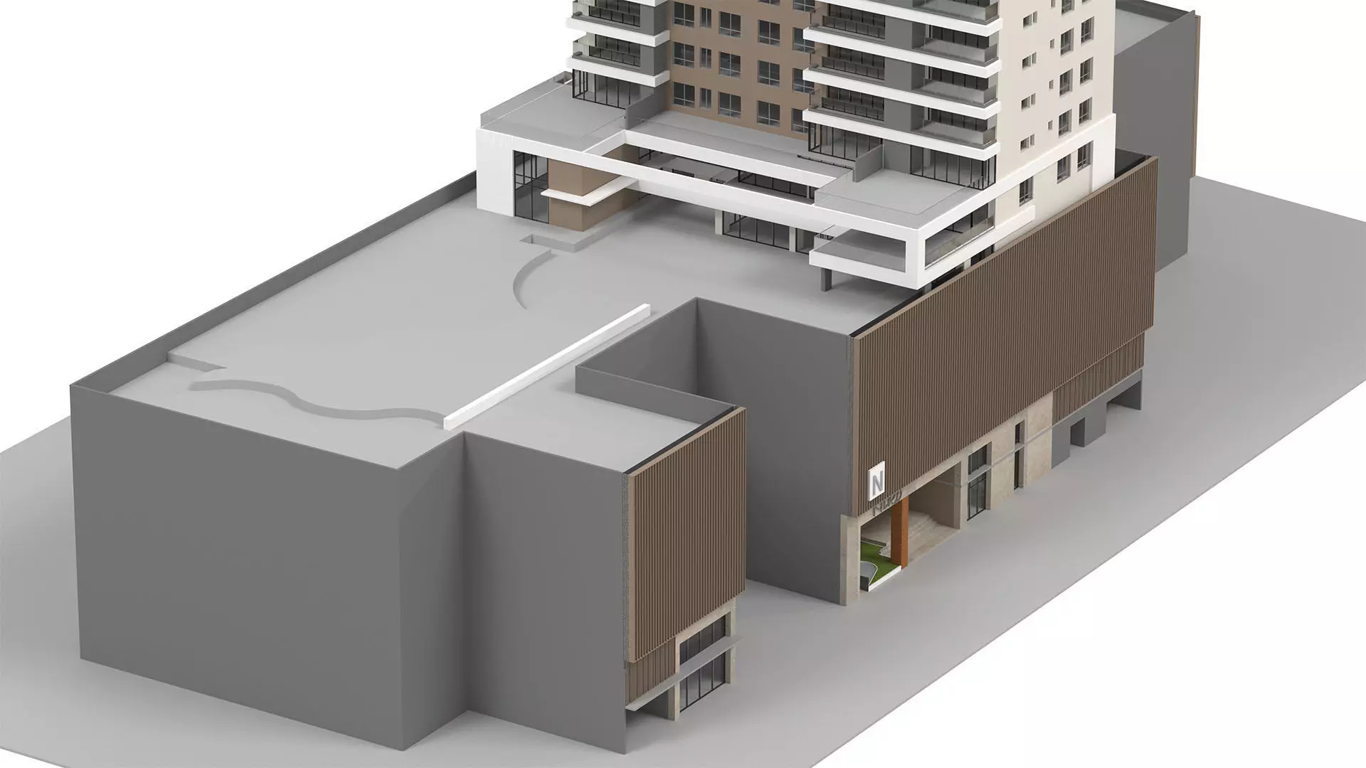 Generic High Rise building for exterior scene 3D model_6