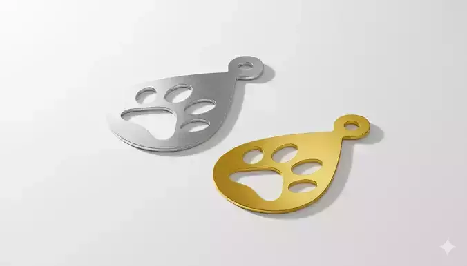 Paw Print Teardrop Pendant Digital File