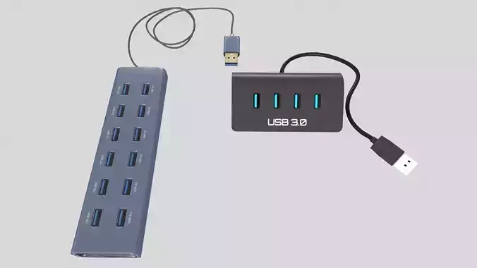 Plugable USB Port Hub 3D Model