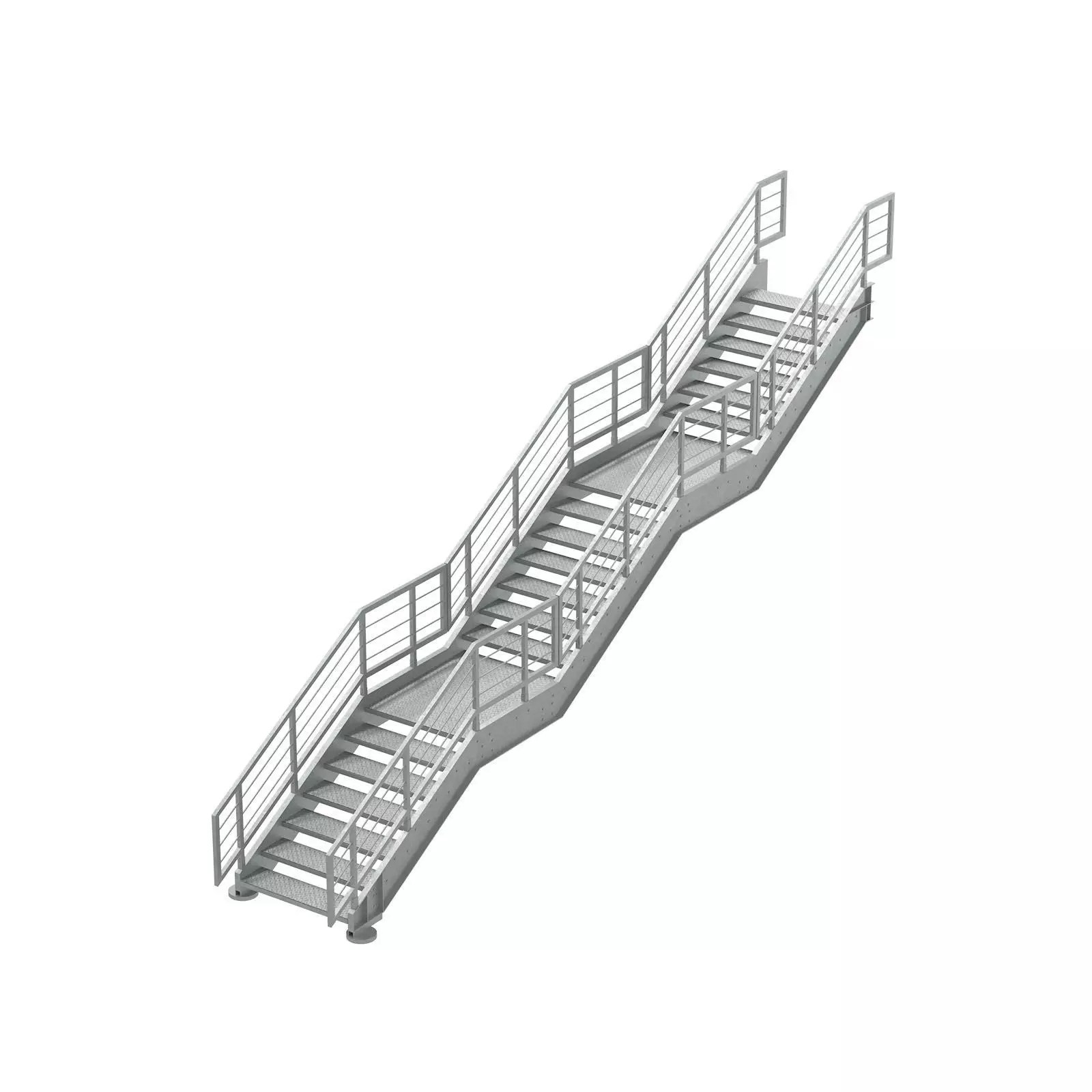 Metal Modular Industrial Staircase Builder set 02 3D model_0