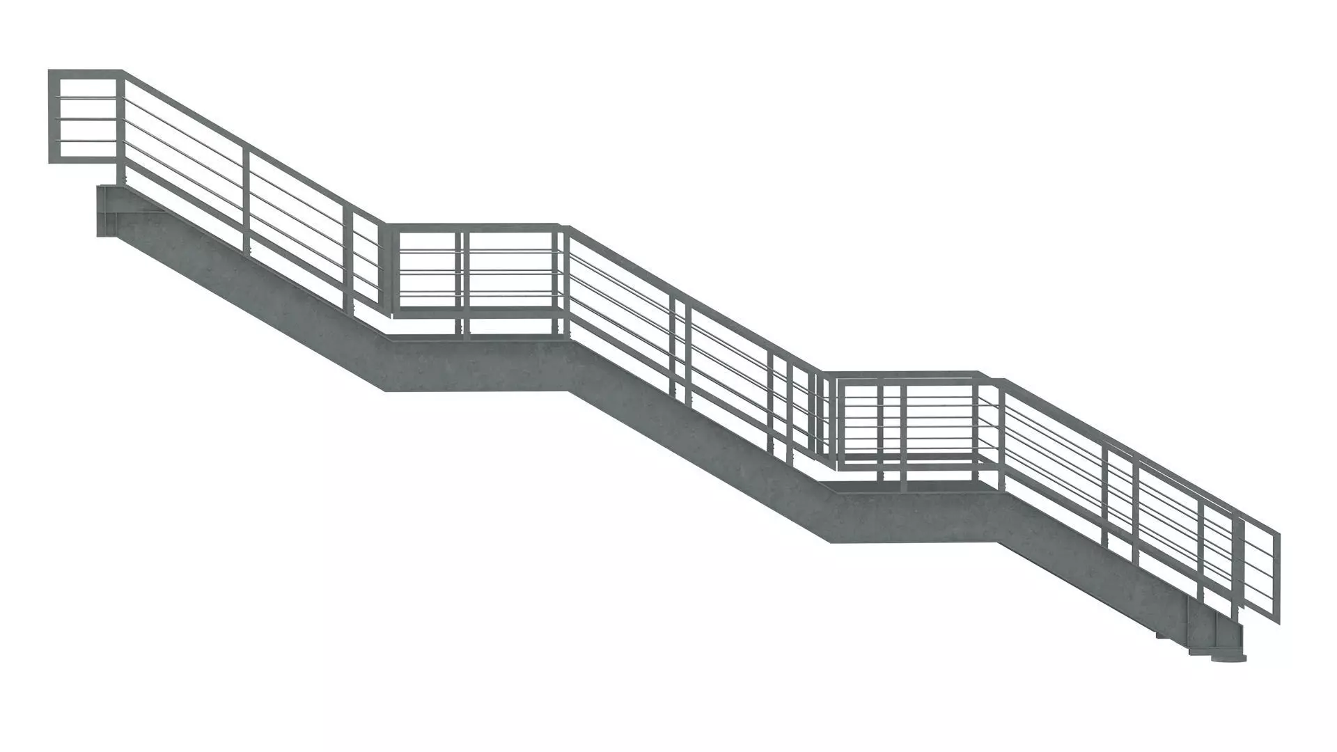 Metal Modular Industrial Staircase Builder set 02 3D model_2