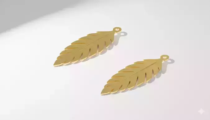 Feather Pendant Jewelry Art 3D Print Laser Cut
