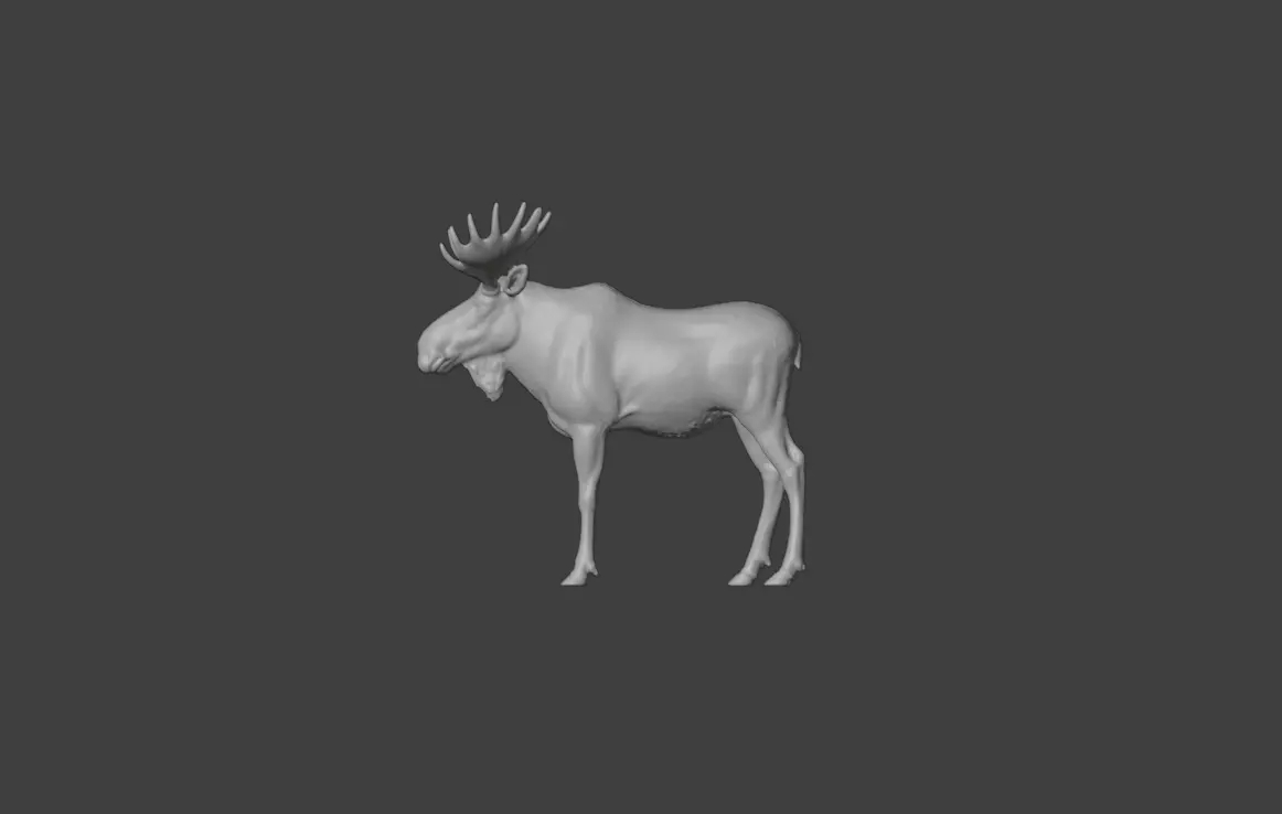Photorealistic Male Moose Low-poly 3D model_20