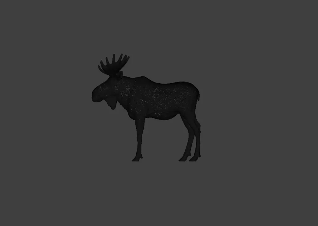 Photorealistic Male Moose Low-poly 3D model_26