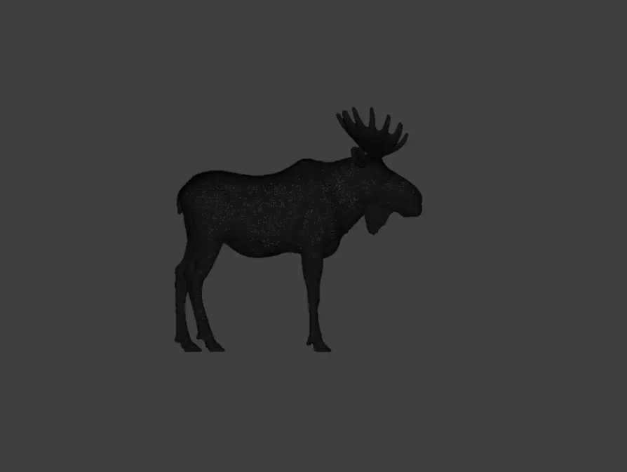 Photorealistic Male Moose Low-poly 3D model_24