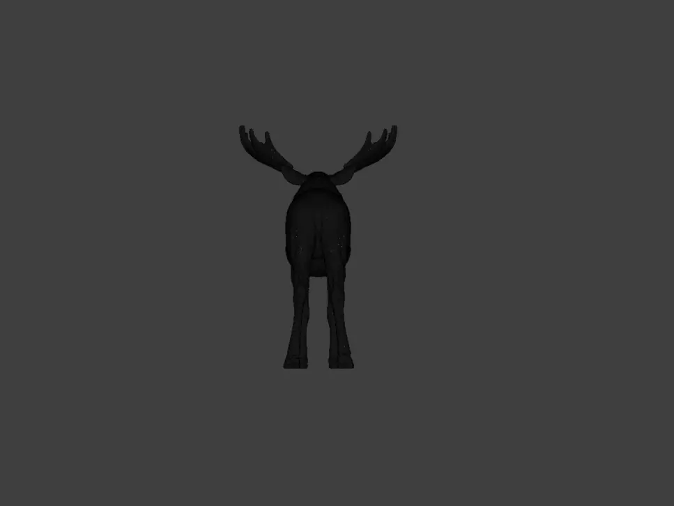 Photorealistic Male Moose Low-poly 3D model_25