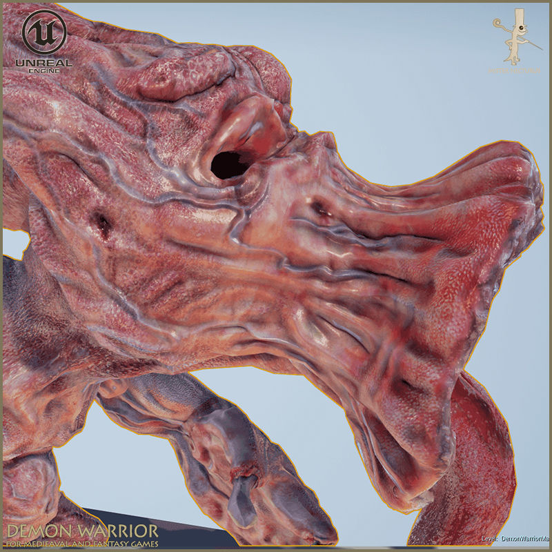 Demon Warrior Low-poly 3D model_12