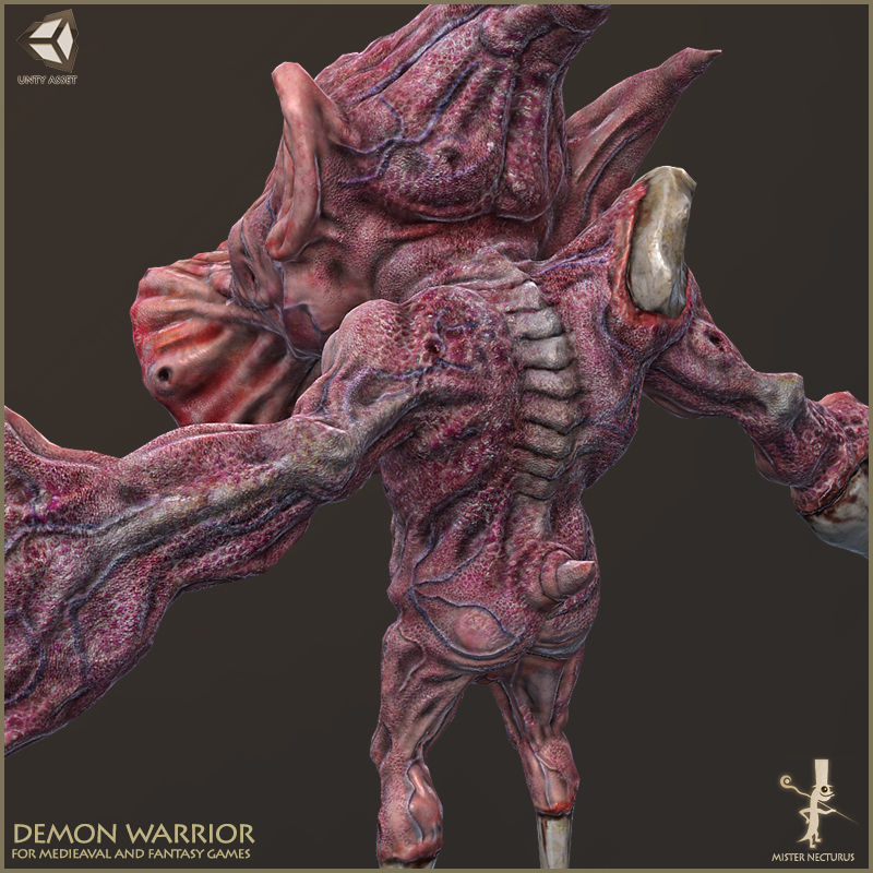 Demon Warrior Low-poly 3D model_5