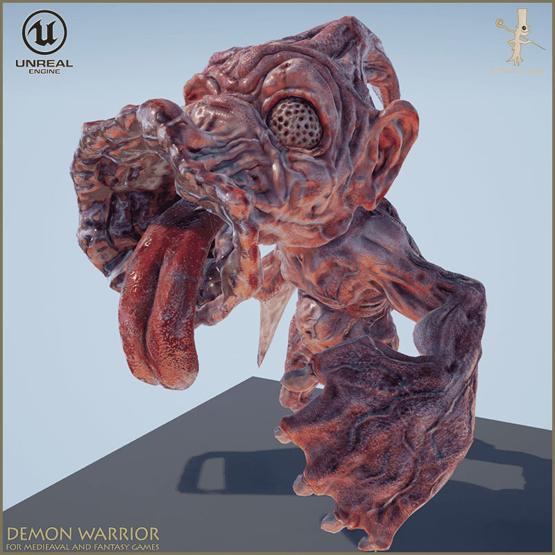 Demon Warrior Low-poly 3D model_8