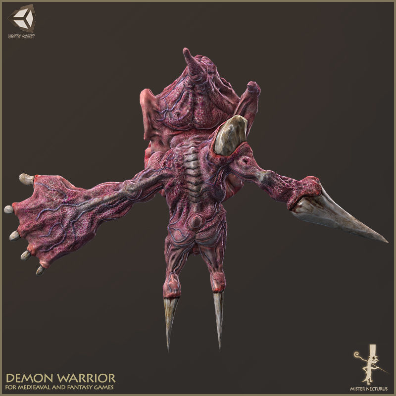 Demon Warrior Low-poly 3D model_3