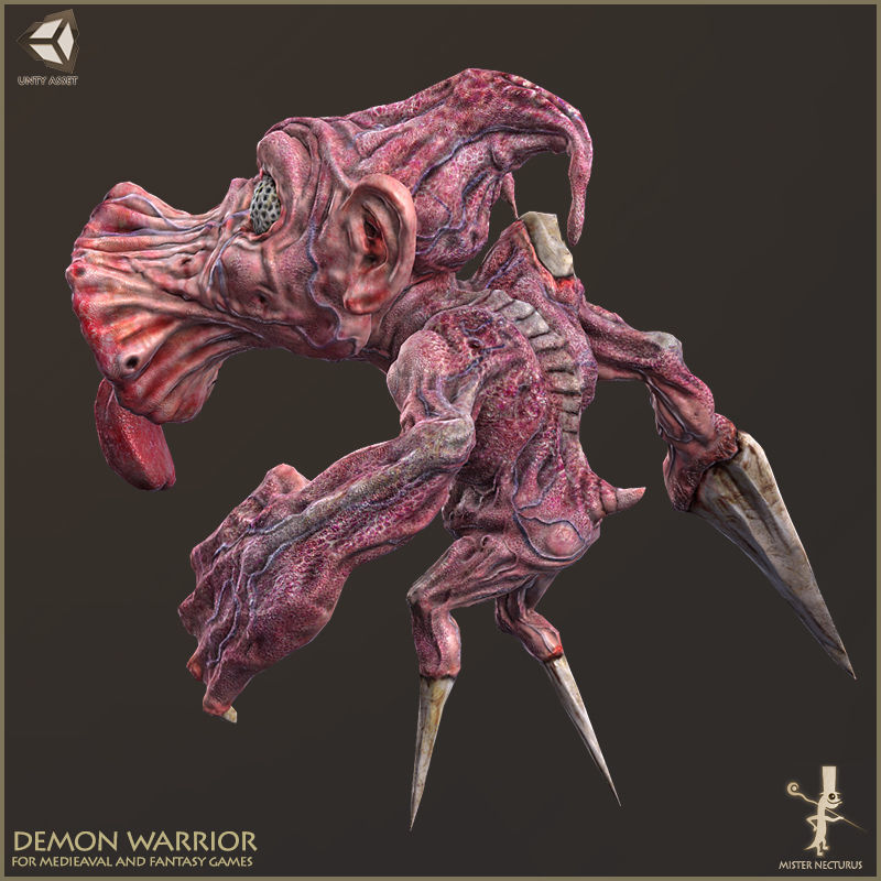 Demon Warrior Low-poly 3D model_2