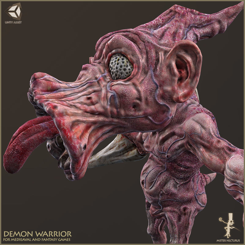 Demon Warrior Low-poly 3D model_4