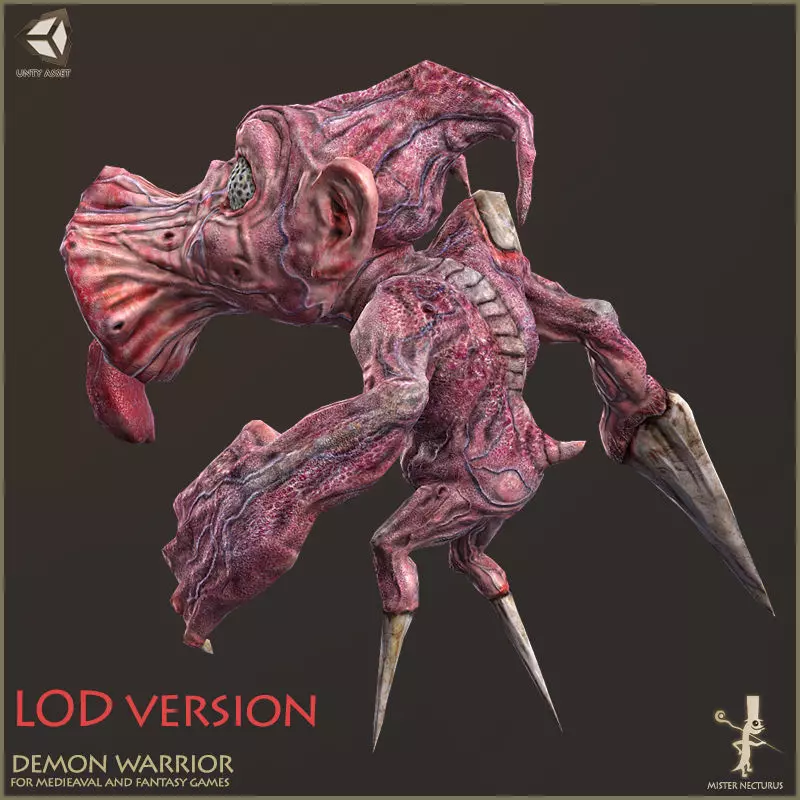 Demon Warrior Low-poly 3D model_0