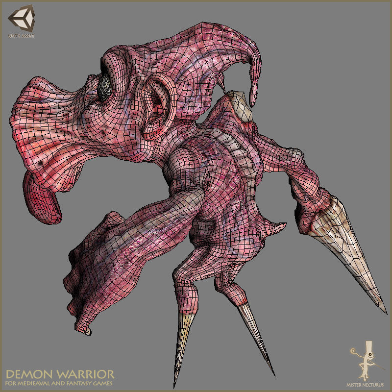 Demon Warrior Low-poly 3D model_7