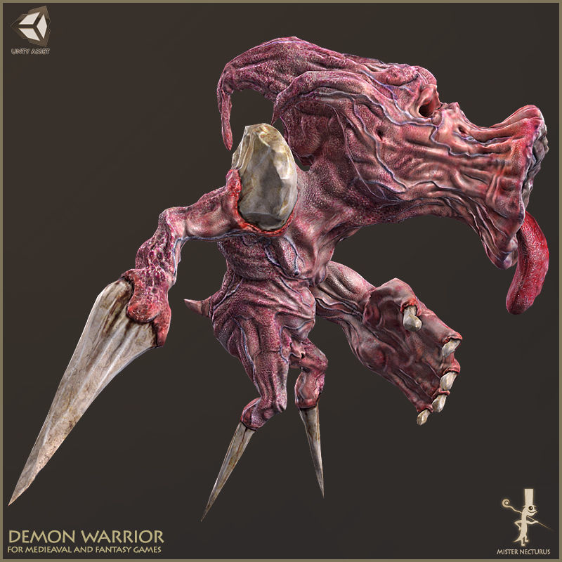 Demon Warrior Low-poly 3D model_6