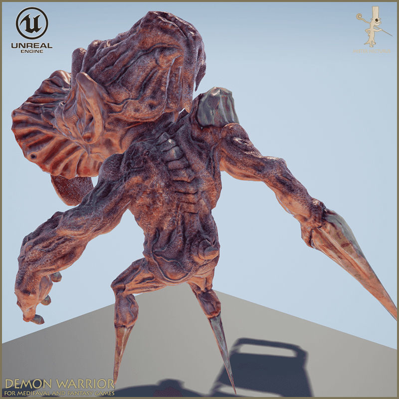 Demon Warrior Low-poly 3D model_9