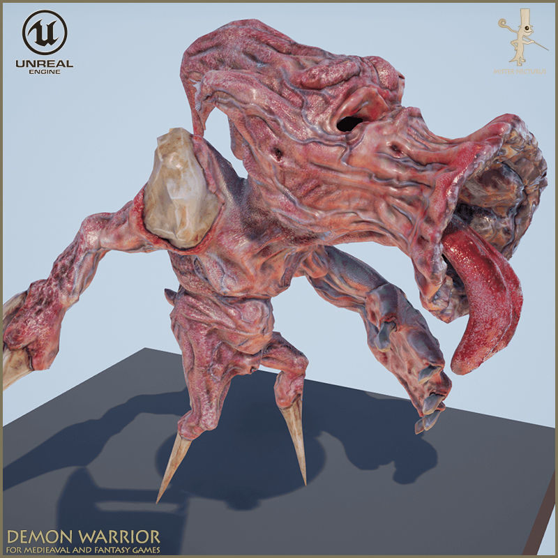 Demon Warrior Low-poly 3D model_10