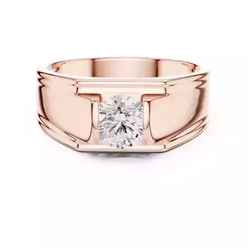 Solitaire Round Cut Signet Engagement Ring ALL SIZES STL Video