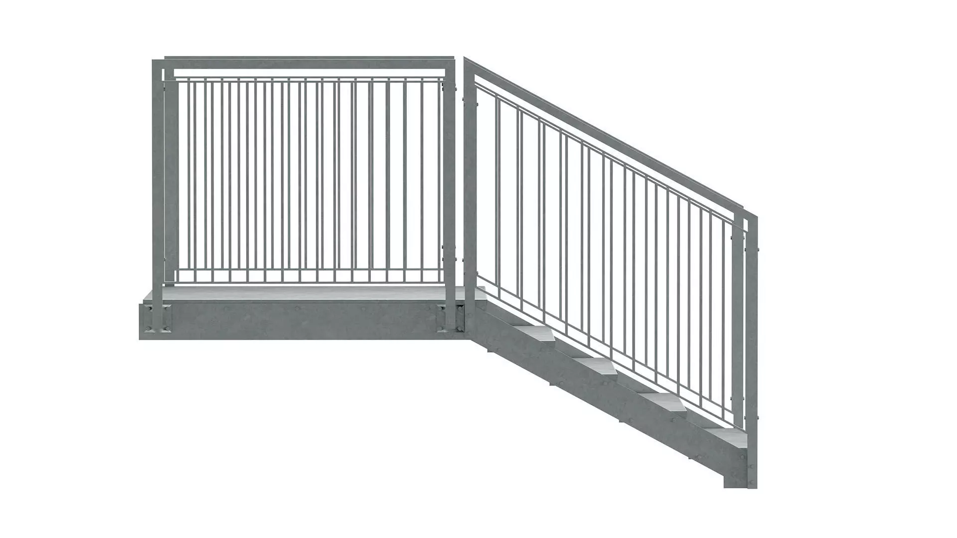 Section of metal stairs 04 3D model_2