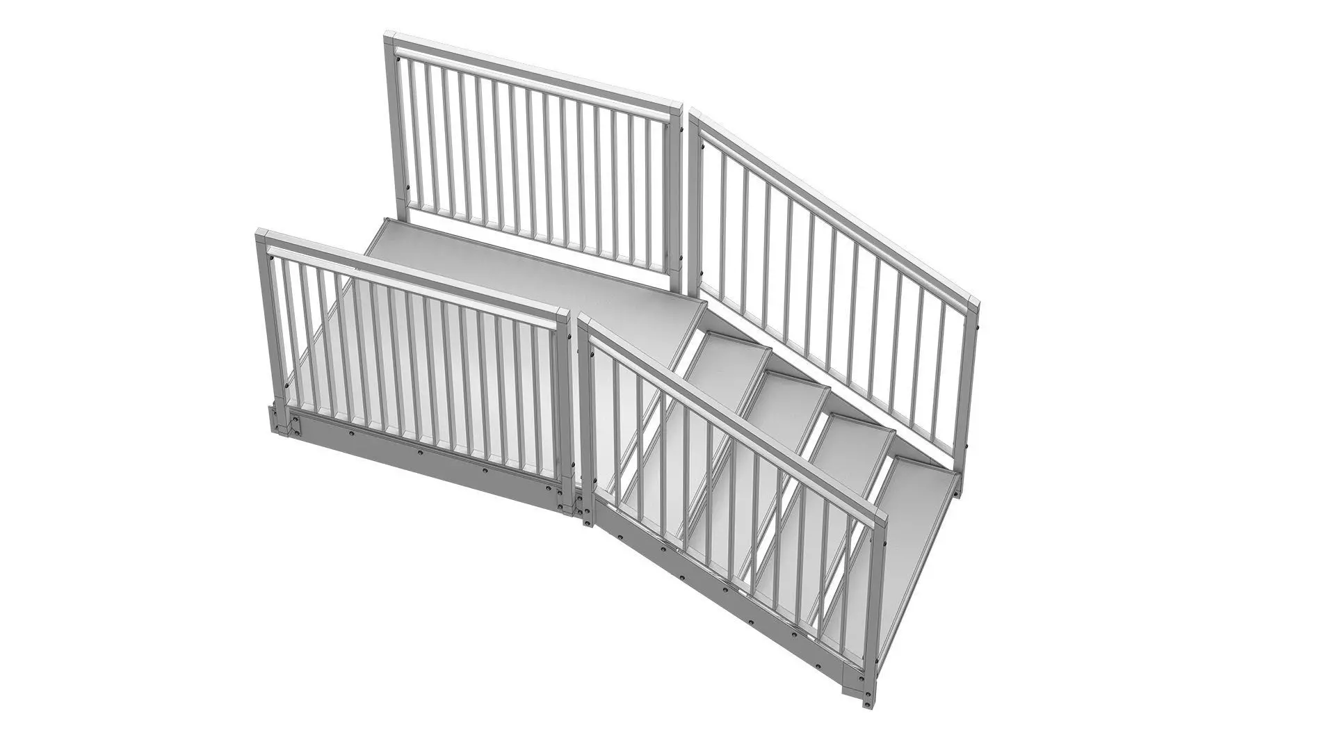 Section of metal stairs 04 3D model_9