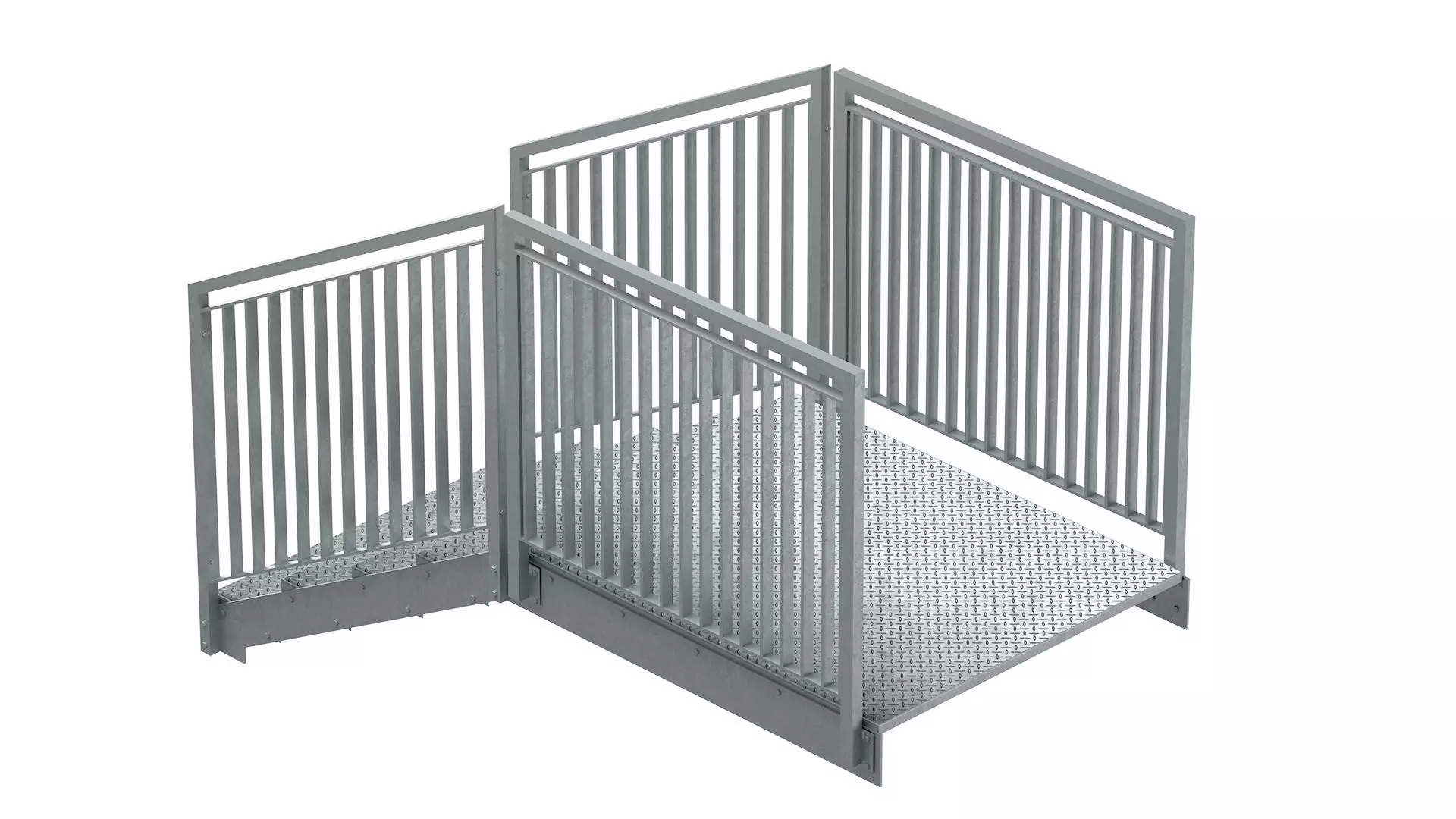 Section of metal stairs 04 3D model_4