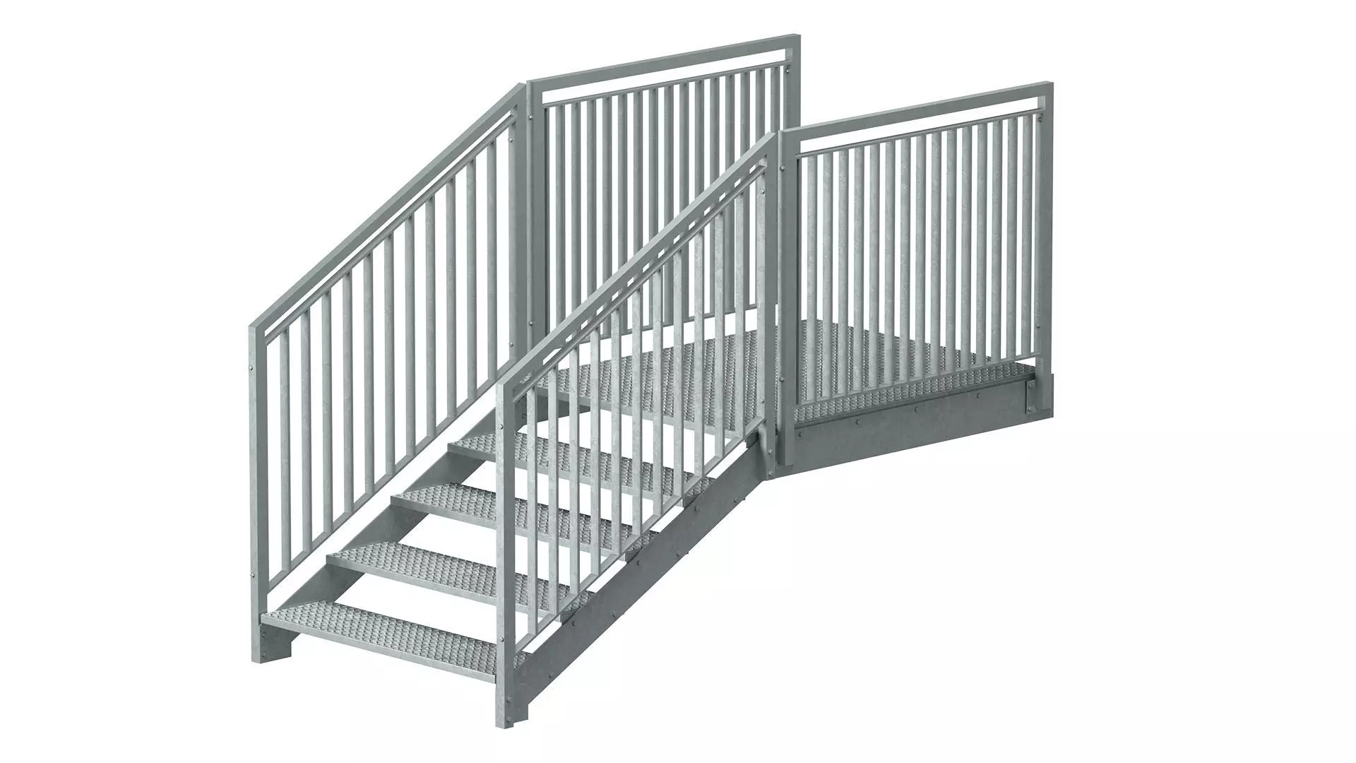 Section of metal stairs 04 3D model_1