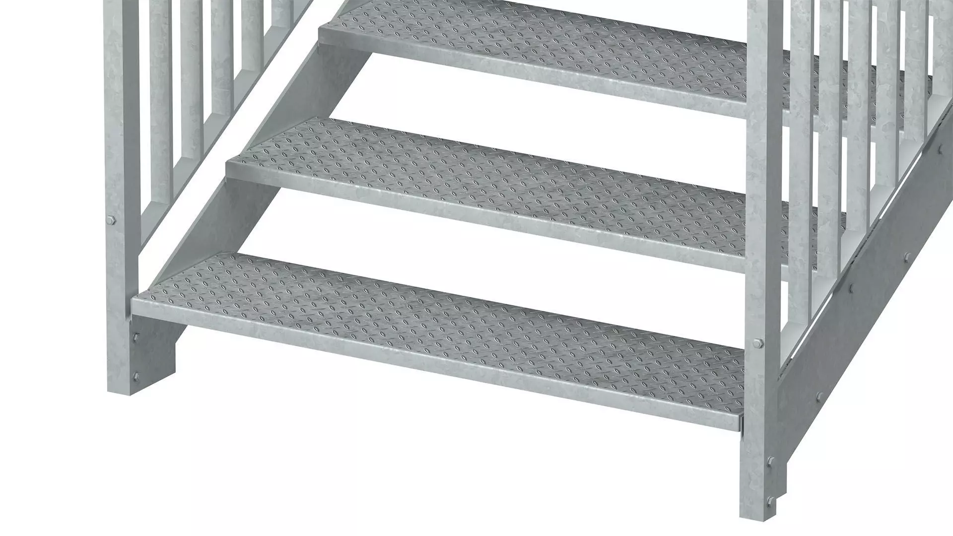 Section of metal stairs 04 3D model_7