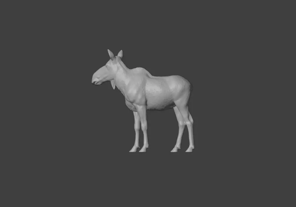 Photorealistic Female Moose Low-poly 3D model_20