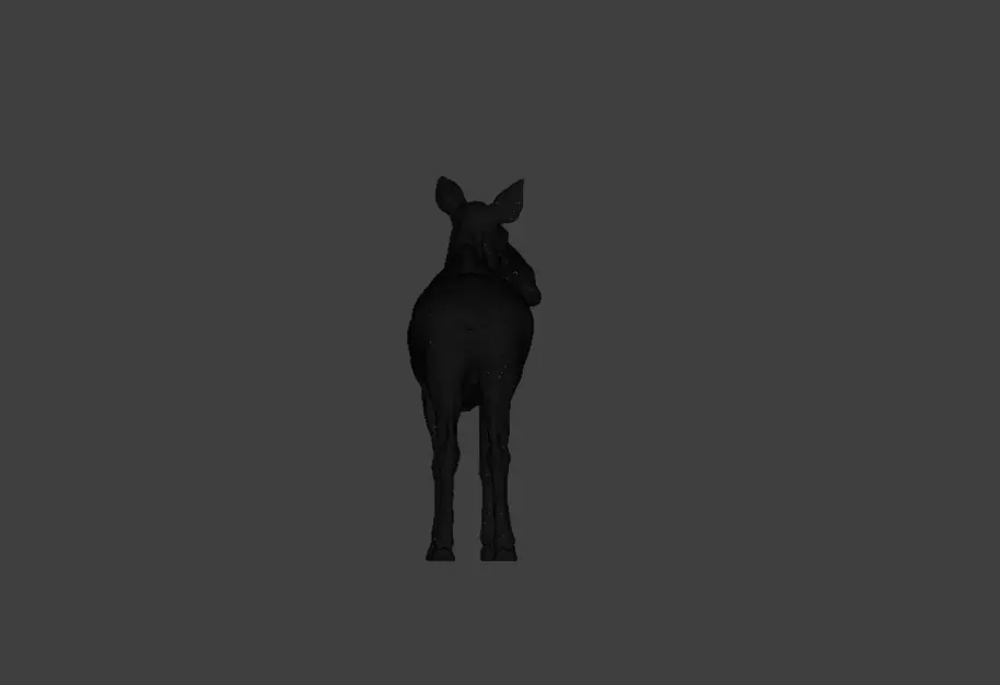Photorealistic Female Moose Low-poly 3D model_25