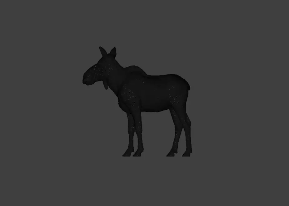 Photorealistic Female Moose Low-poly 3D model_26