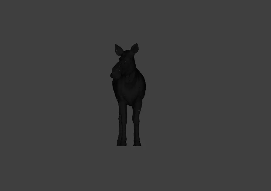 Photorealistic Female Moose Low-poly 3D model_23