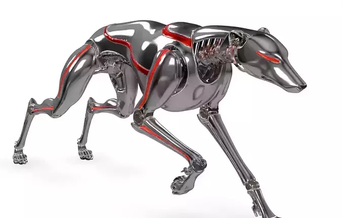 Stealth Robotic Dog  Futuristic Cyberpunk AI Patrol Unit