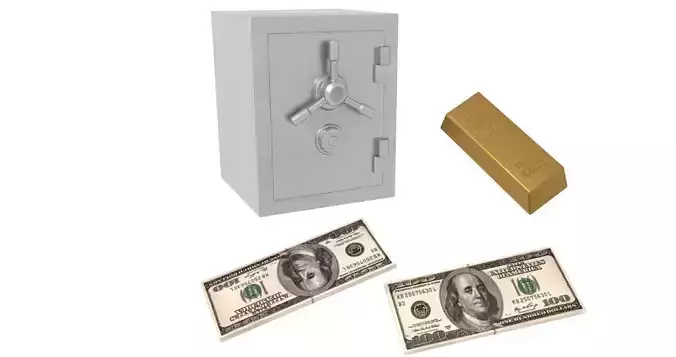 Money and Gold and Safe Collection 3D model