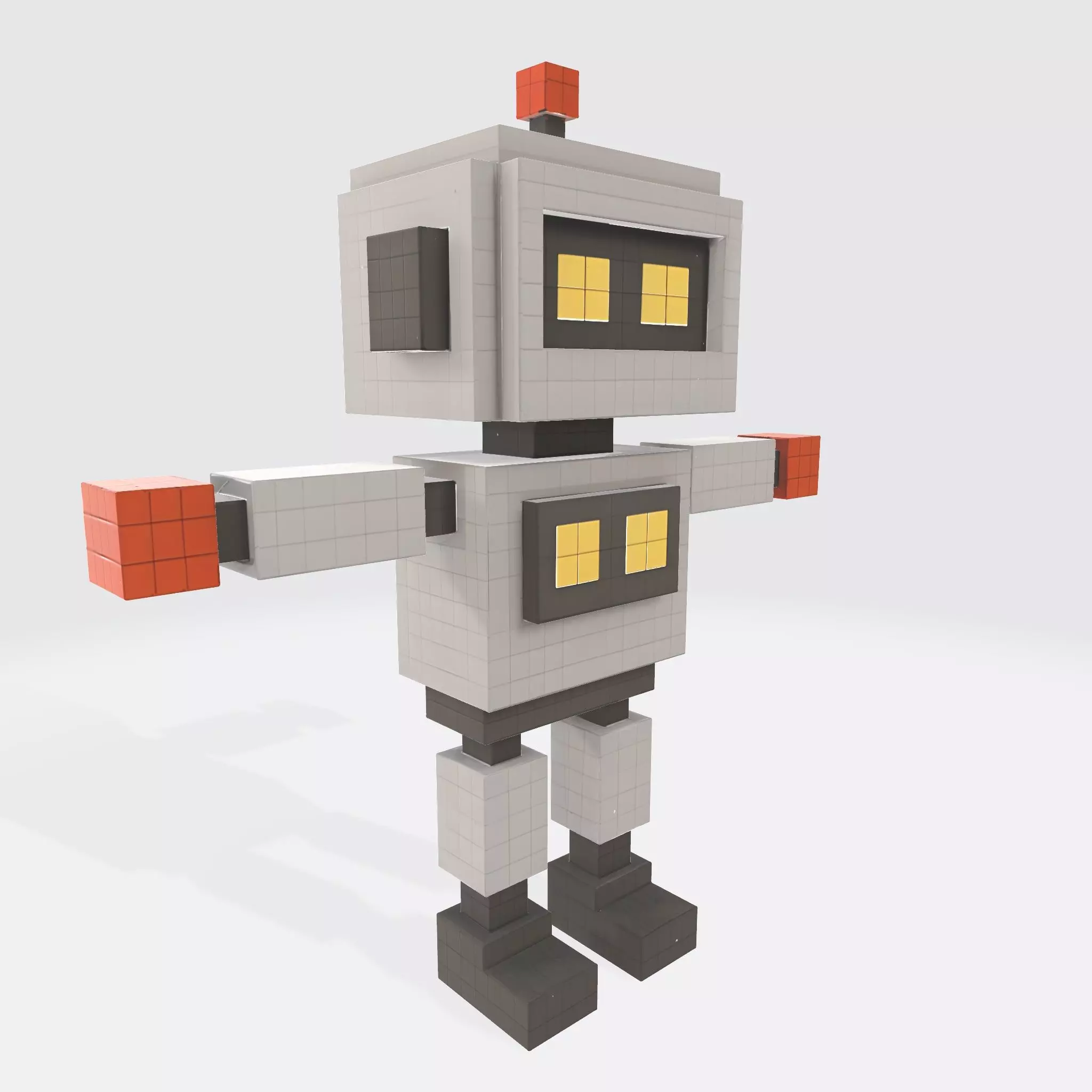 Robot Character N19 Low-poly 3D model_1