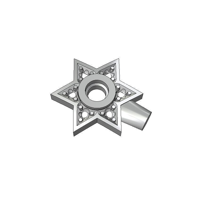 Star of David Pendant with gemstones 002 3D print model_9