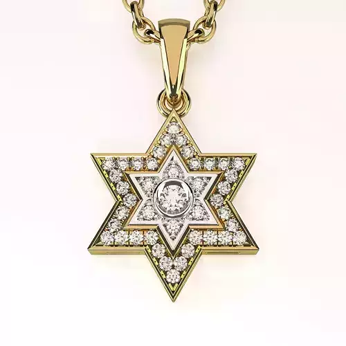 Star of David Pendant with gemstones 002