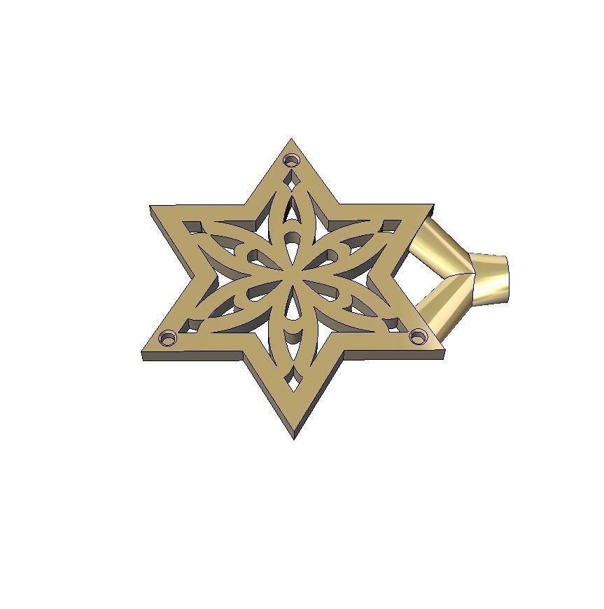 Star of David Pendant with gemstones 002 3D print model_8