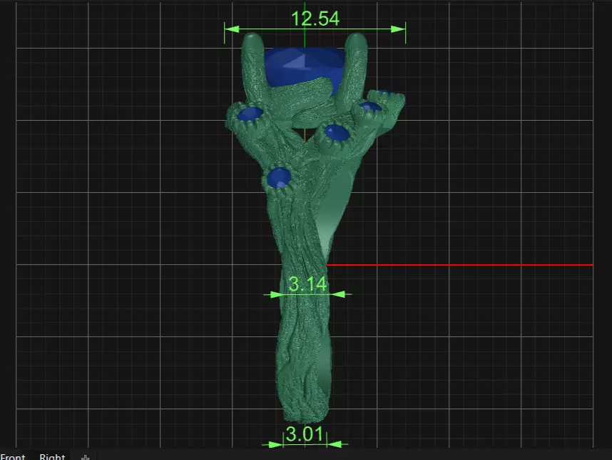 Tree Bark Ring Organic Branch 3D Print 3D Model 3D print model_9