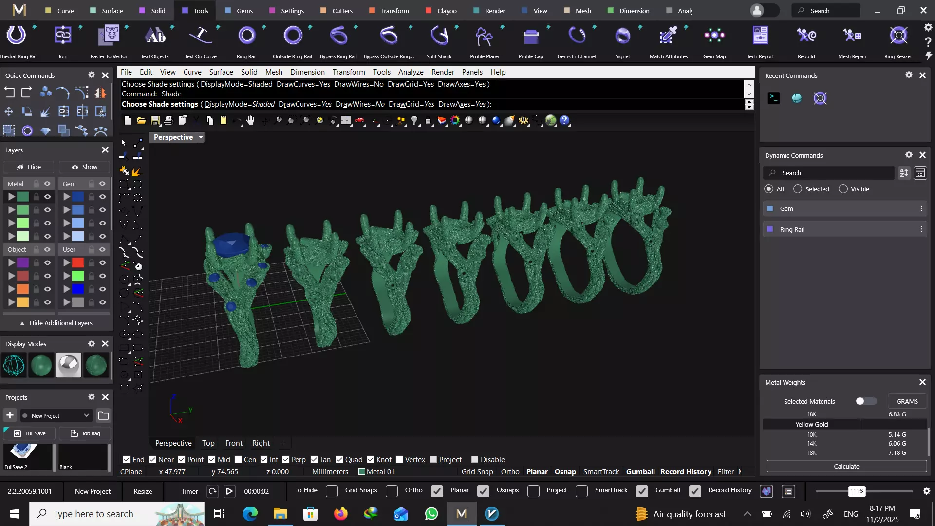Tree Bark Ring Organic Branch 3D Print 3D Model 3D print model_12