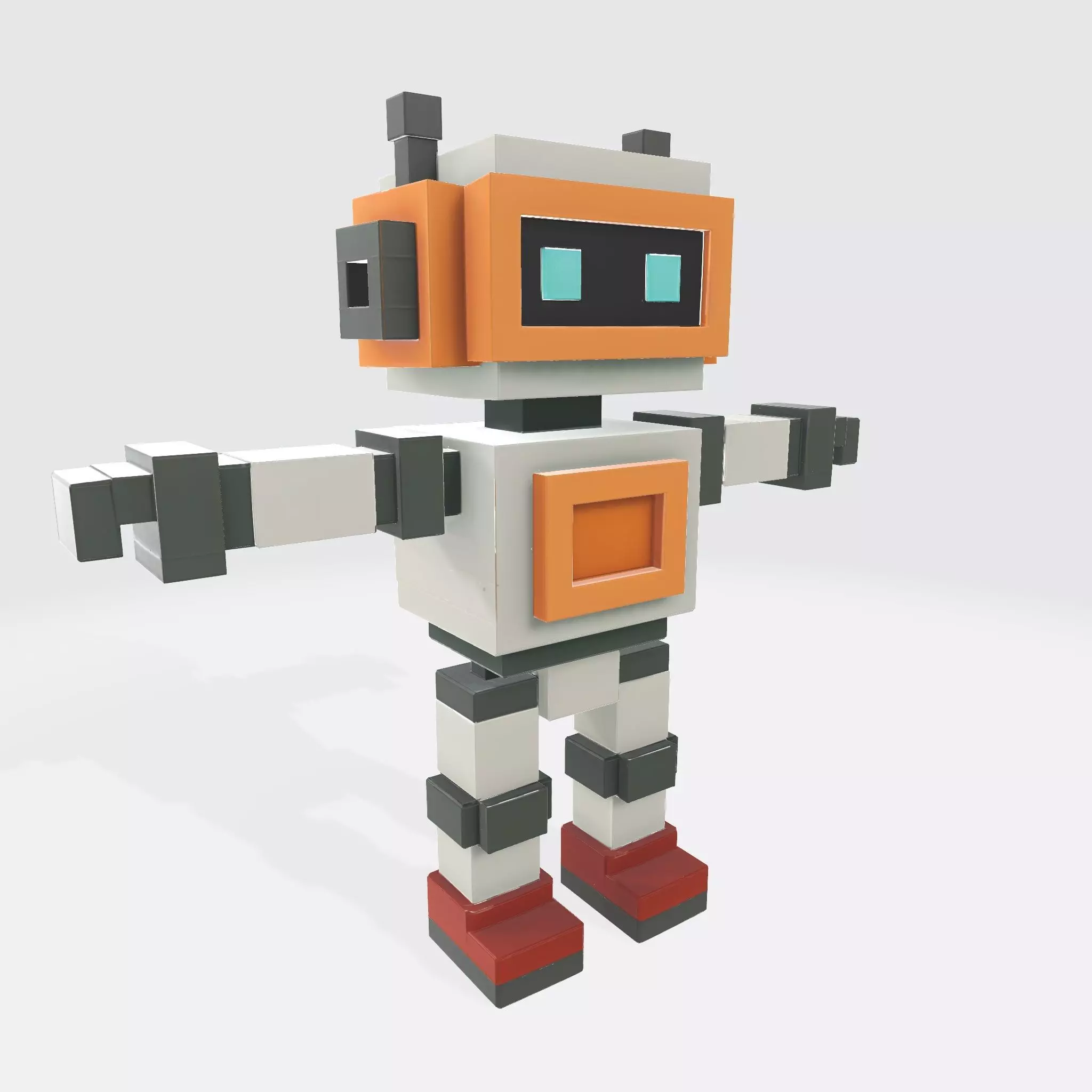 Robot Character N18 Low-poly 3D model_1