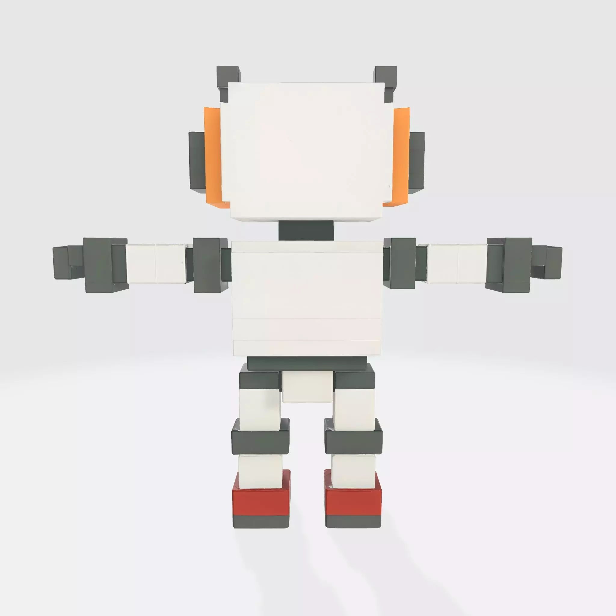 Robot Character N18 Low-poly 3D model_2