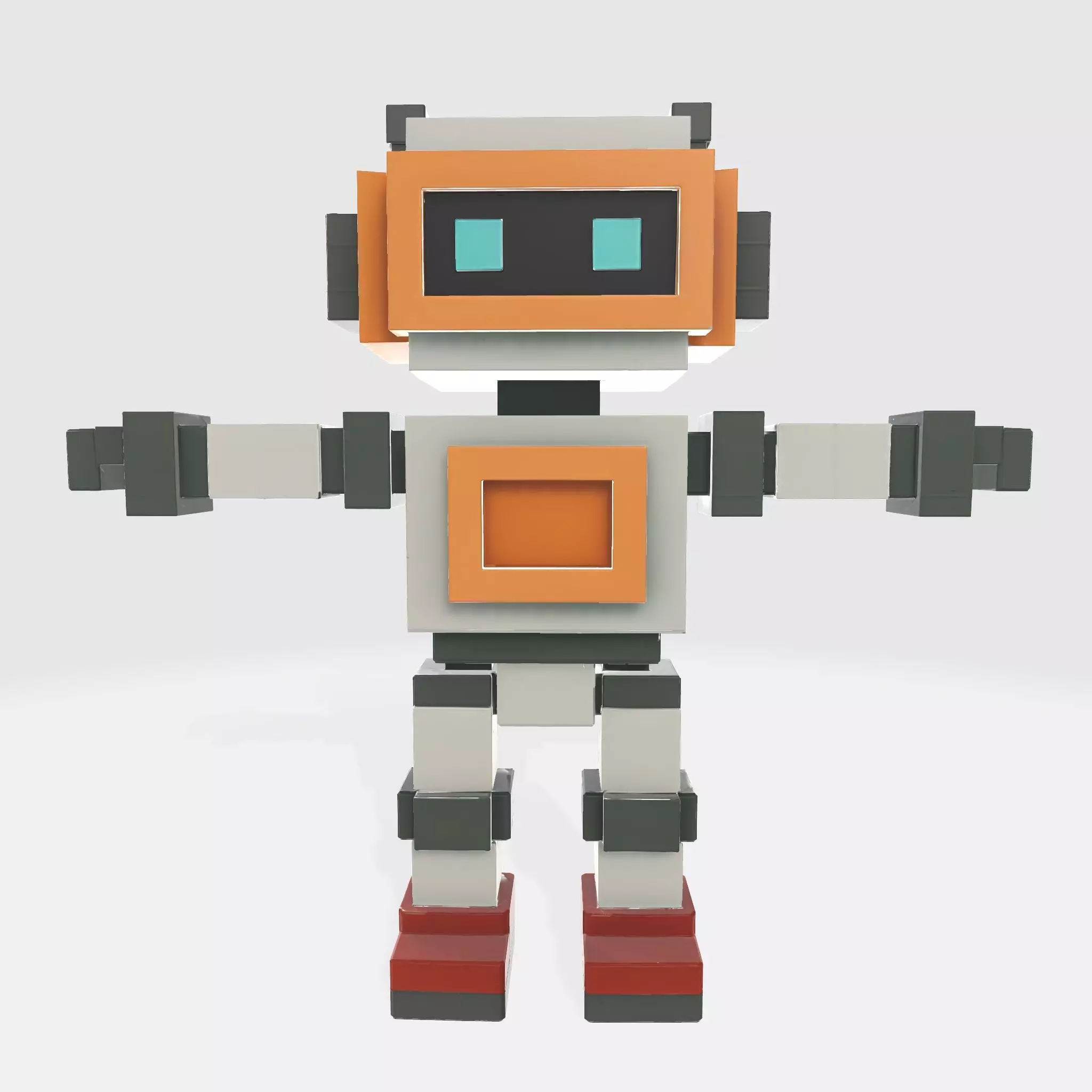 Robot Character N18 Low-poly 3D model_0